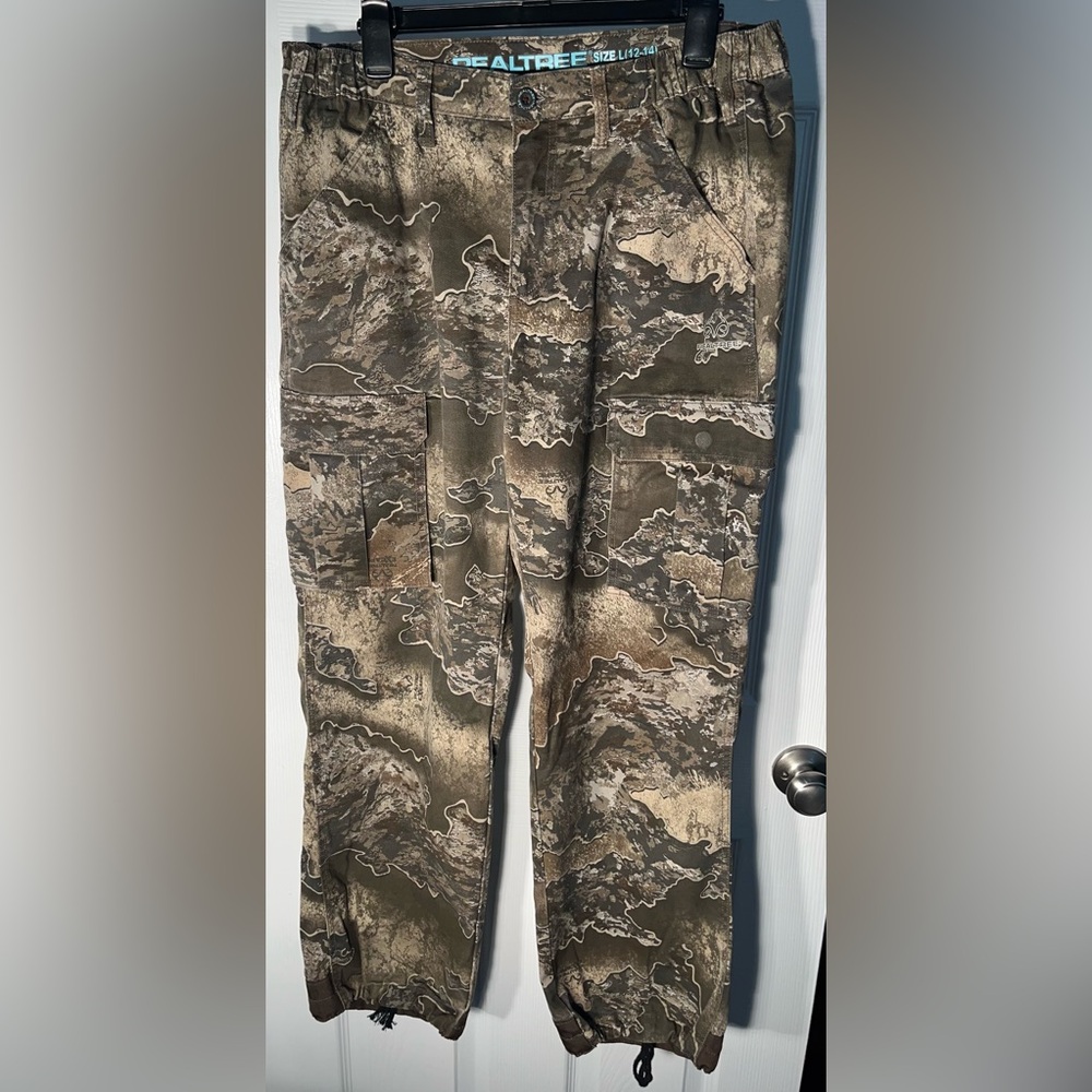 Women’s Realtree Camo Camouflage Pants Size Large L (12-14) Cargo Cotton